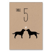 Schwarze Labrador Retrievers Hunde Hochzeitsempfan Tischnummer (Rückseite)