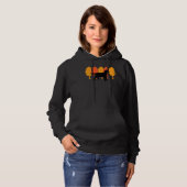 Schwarze Labrador-Silhouette im Herbst Hoodie (Vorne ganz)