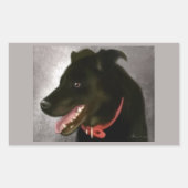 Schwarze Labrador-Sticker Rechteckiger Aufkleber (Vorderseite)