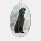 Schwarze Labrador-Verzierung Keramik Ornament (Links)