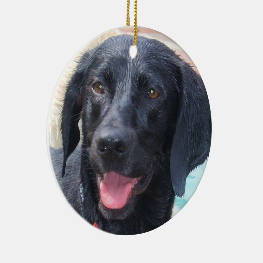 Schwarze Labrador-Verzierung Keramik Ornament (Rechts)