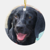 Schwarze Labrador-Verzierung Keramik Ornament (Vorne)