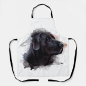 Schwarze Labrador Wasserfarben-Schürze Schürze (Vorderseite)