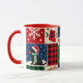 Schwarze Labrador-Weihnachts-Patchwork-Decke Tasse (Links)