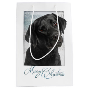 Schwarze Labrador-Weihnachtsgeschenk-Tasche Mittlere Geschenktüte