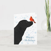 Schwarze Labrador-Weihnachtskarte Feiertagskarte (Vorderseite)