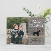 Schwarze Labrador Weihnachtskarte Feiertagskarte (Stehend Vorderseite)