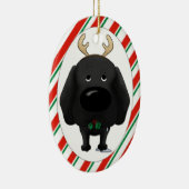 Schwarze Labrador-Weihnachtsverzierung Keramik Ornament (Rechts)