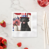 Schwarze Labrador-Welpen-patriotische Papiertücher Serviette (Beispiel)