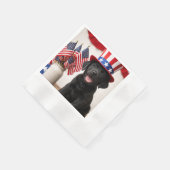 Schwarze Labrador-Welpen-patriotische Papiertücher Serviette (Ecke)