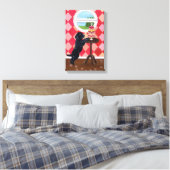 Schwarze Labrador Welpen und Cupcakes Artwork Leinwanddruck (Insitu (Schlafzimmer))