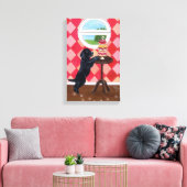 Schwarze Labrador Welpen und Cupcakes Artwork Leinwanddruck (Insitu (Wohnzimmer))