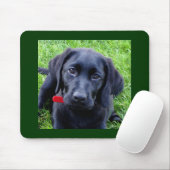Schwarze Labrador-WelpenMausunterlage Mousepad (Mit Mouse)