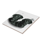 Schwarze Labradore Fliese (Seite)