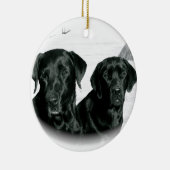 Schwarze Labradore Keramik Ornament (Rechts)