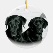 Schwarze Labradore Keramik Ornament (Hinten)