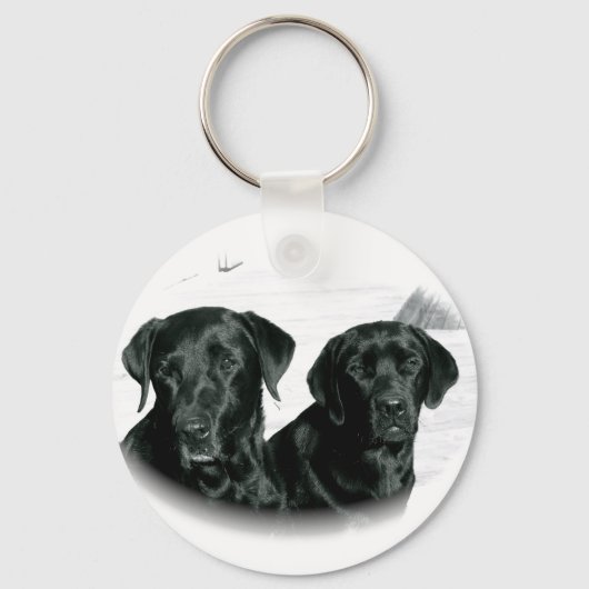 Schwarze Labradore Schlüsselanhänger (Vorderseite)