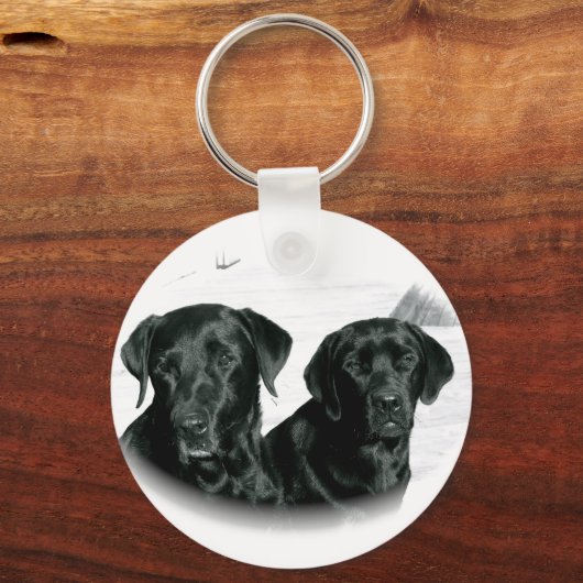 Schwarze Labradore Schlüsselanhänger (Vorderseite)