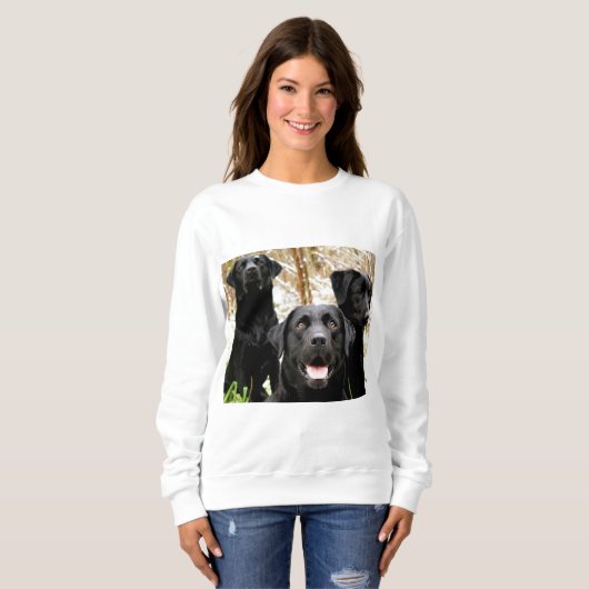 schwarze Labradorgruppe Sweatshirt (Vorne ganz)