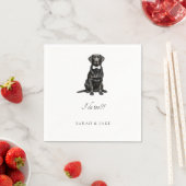 Schwarze Labradorhunde-Hochzeitsservietten mit Fli Serviette (Beispiel)
