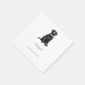 Schwarze Labradorhunde-Hochzeitsservietten mit Fli Serviette (Ecke)