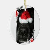 Schwarze Labradorhundenase mit Keramikornament (Rechts)