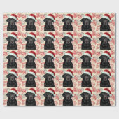 Schwarze Labradormaus Weihnachtsgeschenkverpackung Geschenkpapier (Flach)