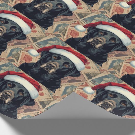 Schwarze Labradormaus Weihnachtsgeschenkverpackung Geschenkpapier