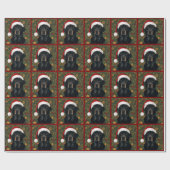 Schwarze Labradormäuse Weihnachtsgeschenkverpackun Geschenkpapier (Flach)