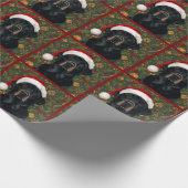 Schwarze Labradormäuse Weihnachtsgeschenkverpackun Geschenkpapier (Ecke)