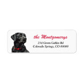 Schwarze Labradormischung Rücksendeadresse (Vorne)