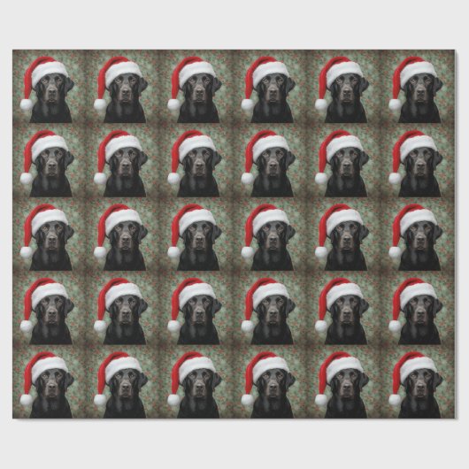 Schwarze Labradormischung Weihnachtsgeschenkverpac Geschenkpapier (Flach)