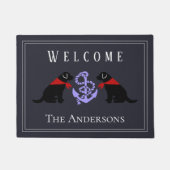 Schwarze Labradors und Anker-Seefußmatte Fußmatte (Vorderseite)