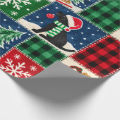 Schwarze Labradors Weihnachts-Patchwork-Quilt Geschenkpapier (Ecke)