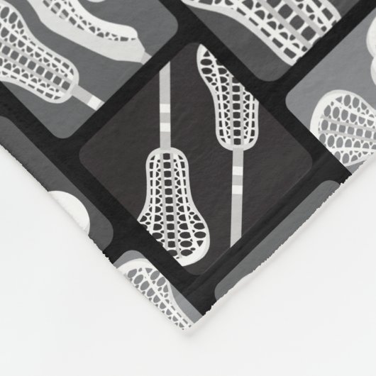 Schwarze Lacrosse Blöcke Fleecedecke (Ecke)