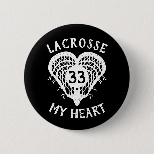 Schwarze Lacrosse - Herztaste Button