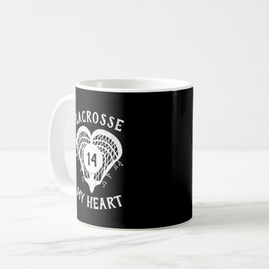 Schwarze Lacrosse Kaffeetasse (Vorderseite Links)