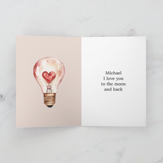 Schwarze Lady Herz Light Bulle beleuchtet mein Leb Karte (Innenseite)