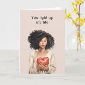 Schwarze Lady Herz Light Bulle beleuchtet mein Leb Karte (Gelbe Blume)