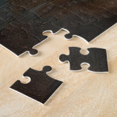 Schwarze Lady Justice mit Waage und Augenbinde Puzzle (Seite)