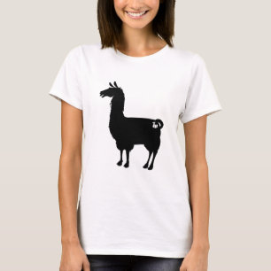 Schwarze Lama-Damen-Slouchy T - Shirt