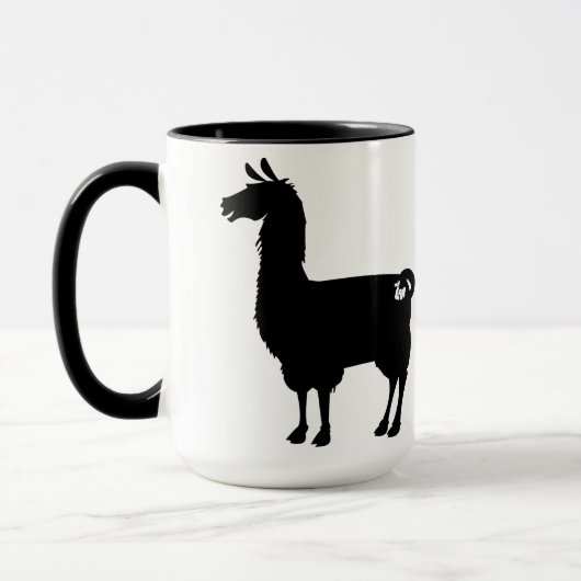 Schwarze Lama-Tasse Tasse (Links)