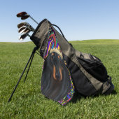 Schwarze Langhaarige Dackel Golfhandtuch (Gras)