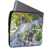 Schwarze Langur-Affen essen, Laptop-Sieb Laptopschutzhülle (Vorne Rechts)