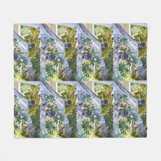 Schwarze Langur-Affen essen, Med Fleece Blanket (Vorderseite (Horizontal))