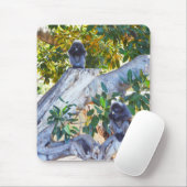 Schwarze Langur Affen essen, Mousepad (Mit Mouse)