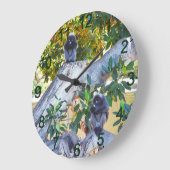 Schwarze Langur-Affen essen, Wall-Uhr Große Wanduhr (Winkel)