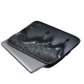 Schwarze Laptop-Tasche mit Sequenzen gesunken Laptopschutzhülle (Vorne Knopf)