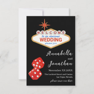 Schwarze Las Vegas Hochzeit Willkommen Save The Date
