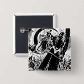 Schwarze Laternen-Korps-Platte - Schwarzweiss Button (Vorne & Hinten)